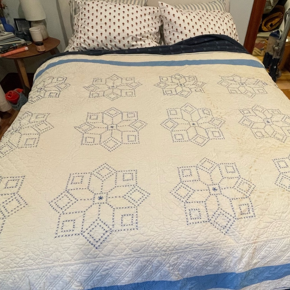 Handmade Quilted Embroidered Bedspread